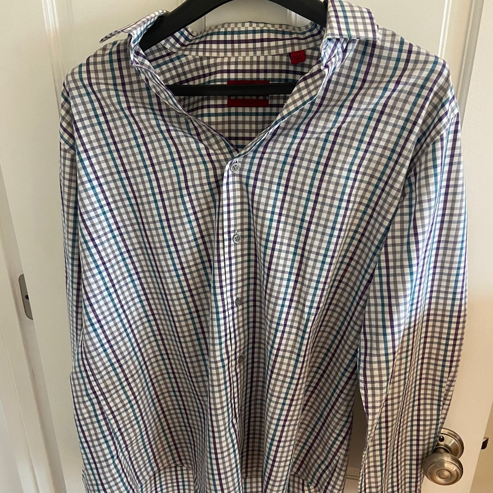 Men’s Alfani Checkered Button-Down